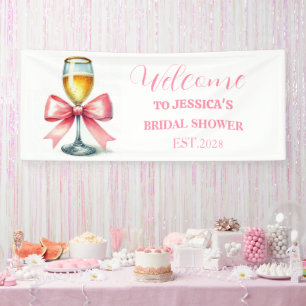 Banderoles Fête de mariage Prosecco Coquette Ruban Rose