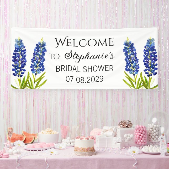 Banderoles Fête de mariage rustique Fleurs bleues Bluebonnets (Fête)