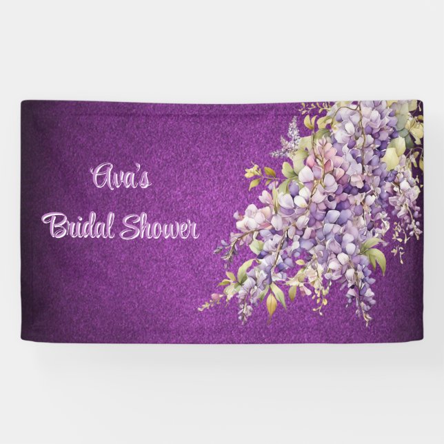 Banderoles Fête de mariage Wisteria Violet et Lavande (Horizontal)