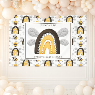Banderoles Fête de naissance arc-en-ciel abeille bourdon bébé
