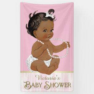 Banderoles Fête de naissance de bébé fille afro-américaine Pe
