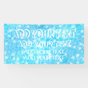 Banderoles Fête de piscine Fête d'été Plage mariage bleu eau