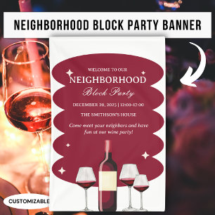 Banderoles Fête de quartier au vin rouge