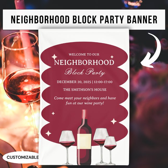 Banderoles Fête de quartier au vin rouge (Créateur téléchargé)