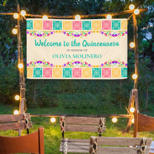 Banderoles Fête de Quinceanera Fête Mexicaine Florale de Bien
