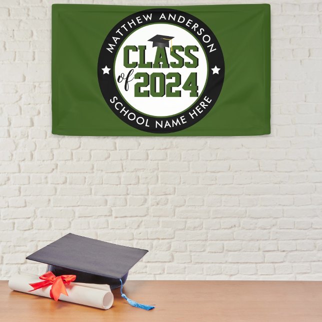 Banderoles Fête de Remise des Diplômes Vert Forêt (Créateur téléchargé)