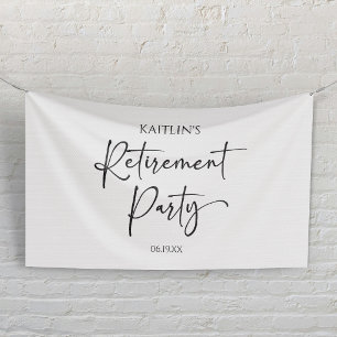 Banderoles Fête de retraite élégante moderne minimaliste