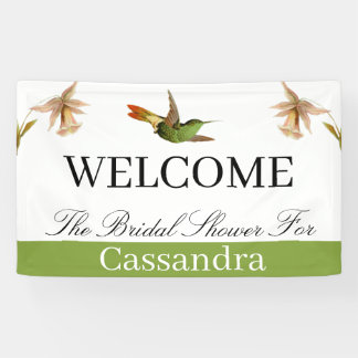 Banderoles Fête des mariées | Aquarelle de colibri vert