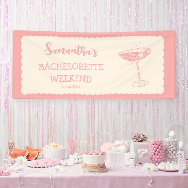 Banderoles Fête des mariées Cocktail Pink Bachelorette Party (Fête)