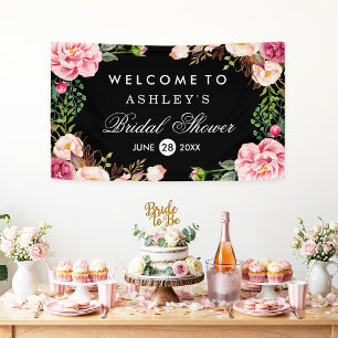 Banderoles Fête des mariées de Mariage Rose romantique