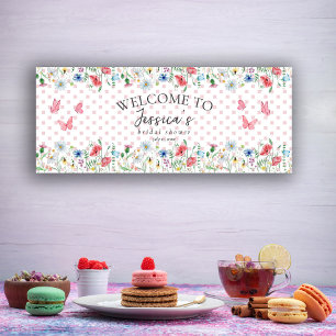 Banderoles Fête des mariées de papillons Fleur sauvage aquare