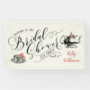 Banderoles Fête des mariées de thé vintage de typographie