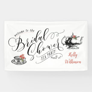 Banderoles Fête des mariées de thé vintage de typographie