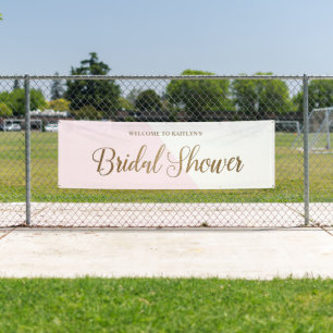 Banderoles Fête des mariées d'or rose vif moderne personnalis