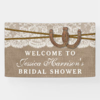 Fête des mariées Rustique Burlap & Lace Horseshoe