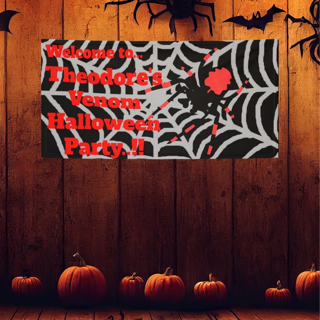 Banderoles Fête d'Halloween Enfants Venom (Venom Halloween Party Banner)