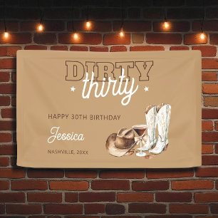 Banderoles Fête Dirty Thirty de 30 ans dans l'Ouest