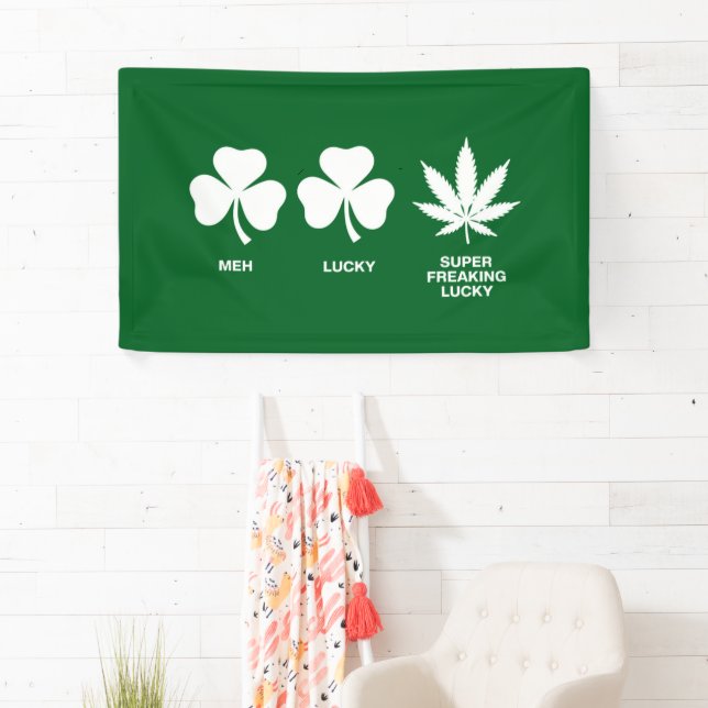 Banderoles Fête drôle de la Saint-Patrick pour les gars  (En situation)