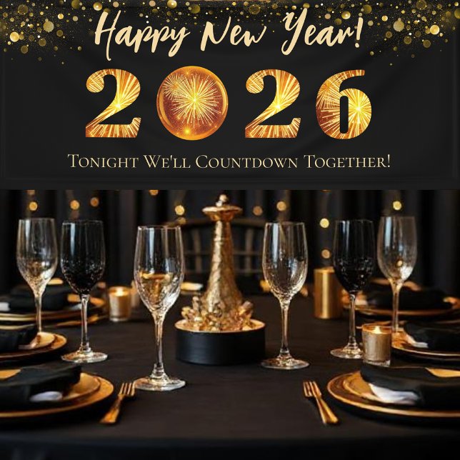Banderoles Fête du Nouvel An 2026 (2026 New Years Eve Party Banner)