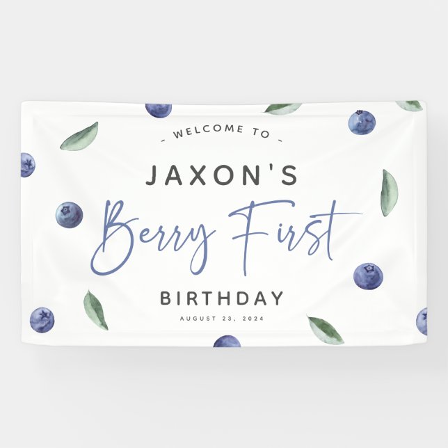 Banderoles Fête du premier anniversaire 'Berry First' aux ble (Horizontal)