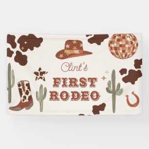 Banderoles Fête du premier rodéo Cow-boy Terracotta 1er anniv