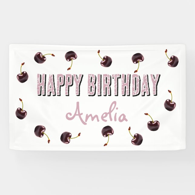 Banderoles Fête Personnalisée Dark Cherry (Horizontal)