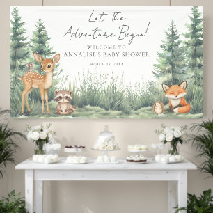 Banderoles Fête Prénatale Aventure Animaux de la Forêt de Boi