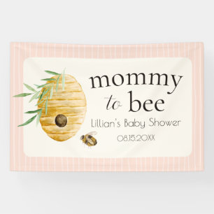 Banderoles Fête Prénatale Bébé Fille Rose Maman Abeille 