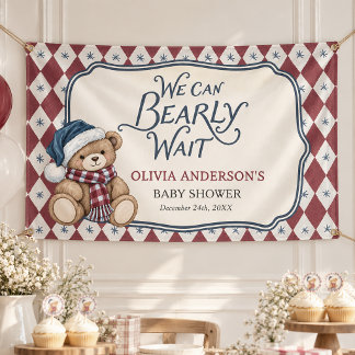 Banderoles Fête Prénatale de l'Ours de Noël Garçon Prépa