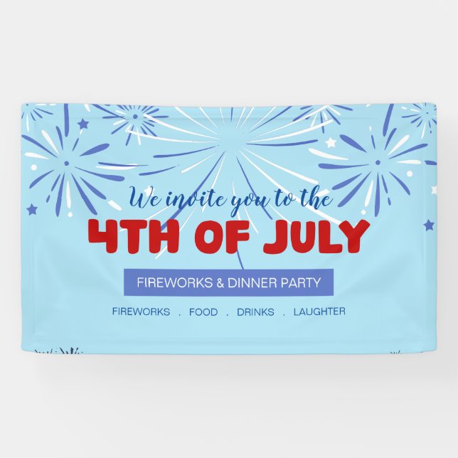 Banderoles Fêtez la liberté ! - 4 juillet (Horizontal)