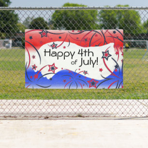 Banderoles Feu d'artifice en bleu blanc rouge