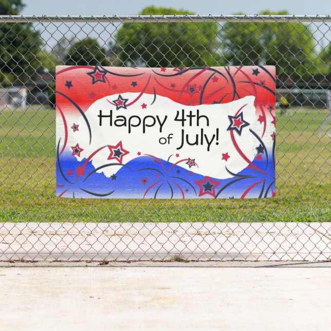Banderoles Feu d'artifice en bleu blanc rouge (En situation)