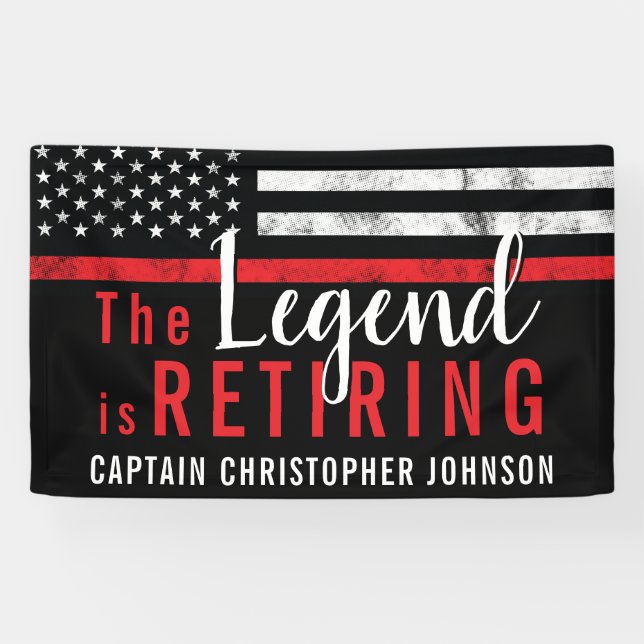 Banderoles Feu de pompier à la retraite Feu à la ligne rouge  (Horizontal)