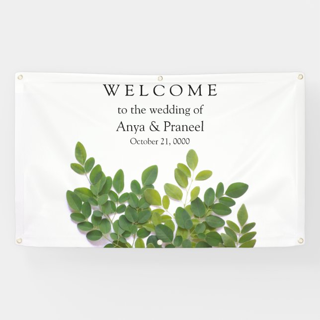 Banderoles Feuille Moringa avec espace texte (Horizontal)