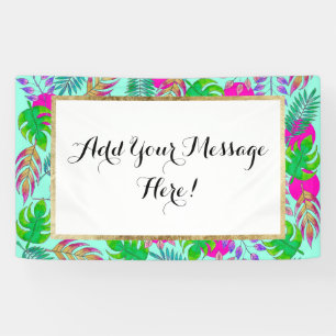 Banderoles Feuille tropical dans le motif vibrant d'aquarelle