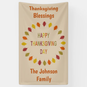 Banderoles Feuilles de chêne Thanksgiving Custom