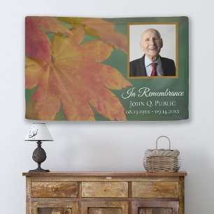 Banderoles Feuilles de couleur automne Fête de la vie funérai