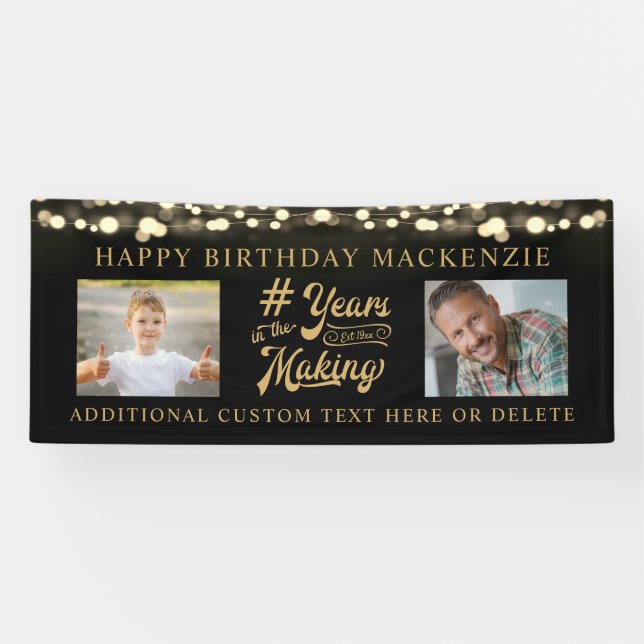 Banderoles Feux d'anniversaire Année photo dans la fabricatio (Horizontal)