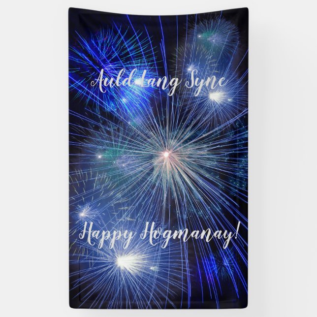 Banderoles Feux d'artifice de Hogmanay Auld Lang Syne (Vertical)