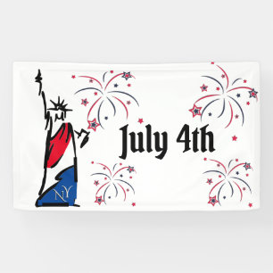 Banderoles Feux d'artifice du 4 juillet de la Statue de la Li