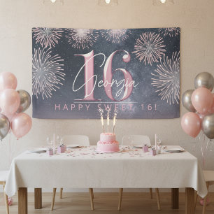 Banderoles Feux d'artifice Sweet 16 Midnight Blush ID984