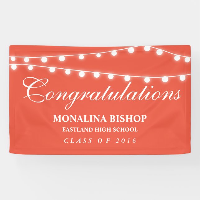 Banderoles Ficelle du corail | de diplômé de félicitations de (Horizontal)