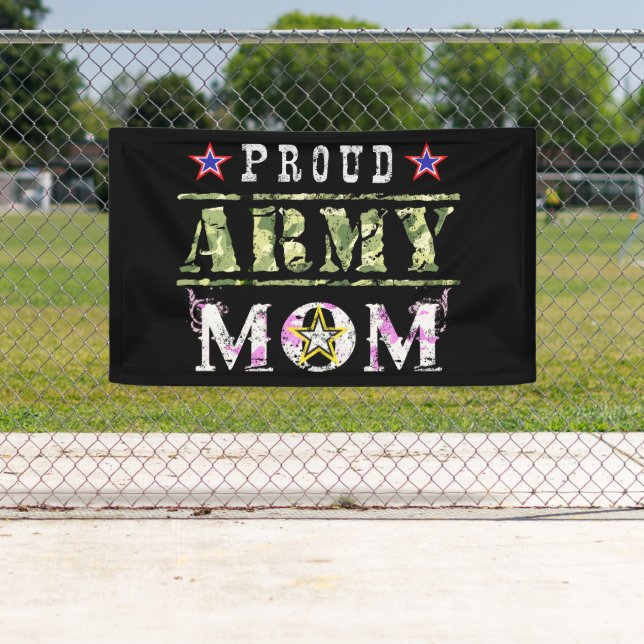Banderoles Fière maman de l'armée (En situation)