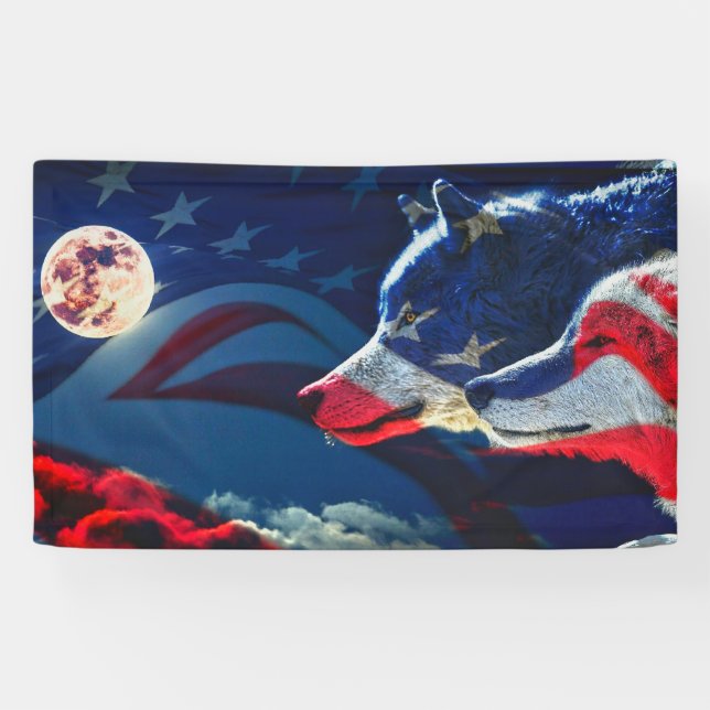 Banderoles Fierté de loup de pays et drapeau (Horizontal)