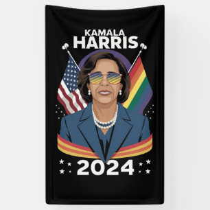 Banderoles Fierté gay Kamala Harris 2024 Vice-présidente LGBT