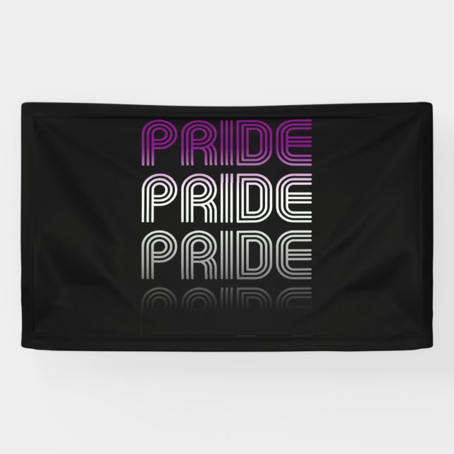 Banderoles Fierté Rétro Asexuée (Horizontal)