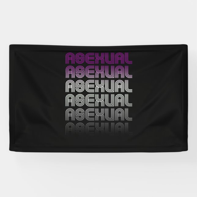Banderoles Fierté Rétro Asexuée (Horizontal)