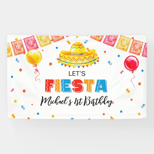 Banderoles FIESTA Birthday Party banner backdrop  (Horizontal)