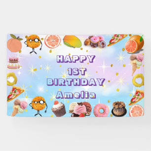 Banderoles fille 1er anniversaire Magique Floral pour enfants