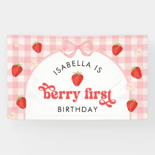 Banderoles Fille à la fraise Berry First pour son 1er anniver